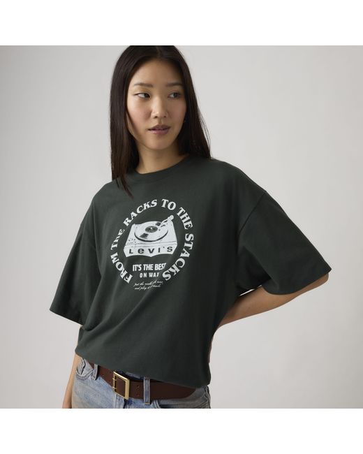 Levi's Black Graphic Short Stack Tee