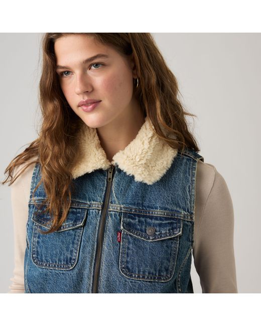 Levi's Blue Tiny Sherpa Vest