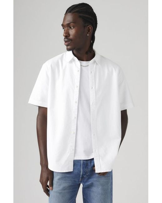 Levi's Authentic Button Down Shirt Met Korte Mouwen in het White voor heren