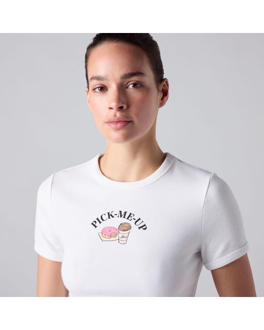 Levi's White Graphic Hayes Cropped Tee