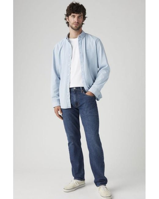 Levi's Blue 502 Taper Linen+ Denim Jeans for men
