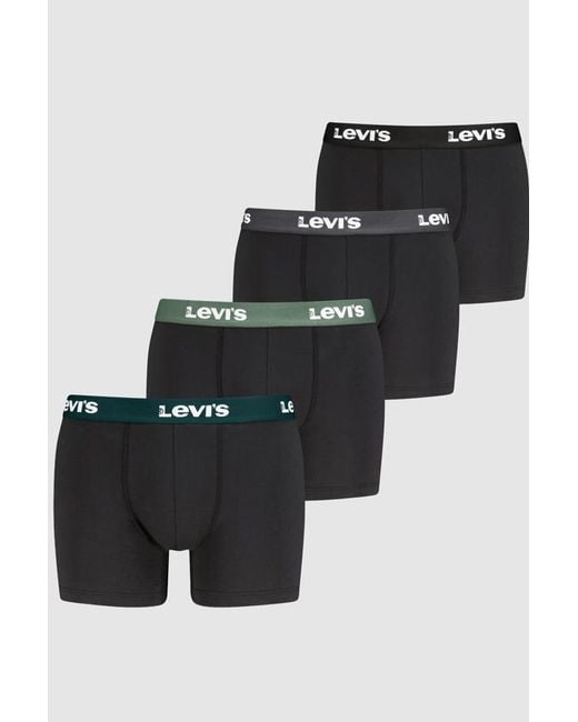 Levi's Black Repeat Logo Boxer Brief 4 Pack for men