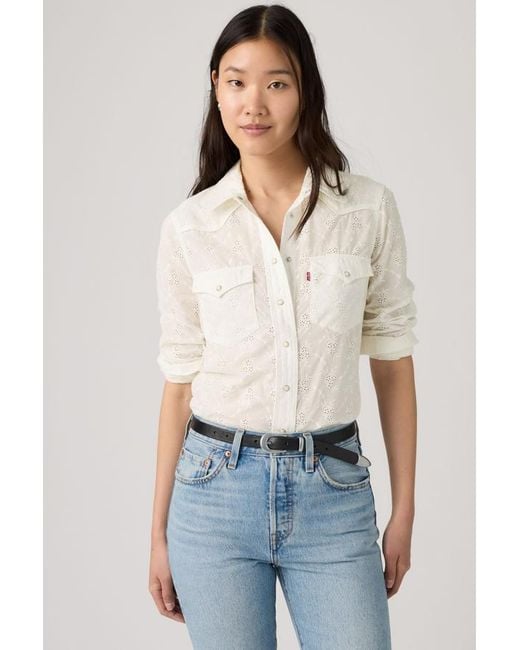 Levi's White Heritage Western Eyelet Shirt