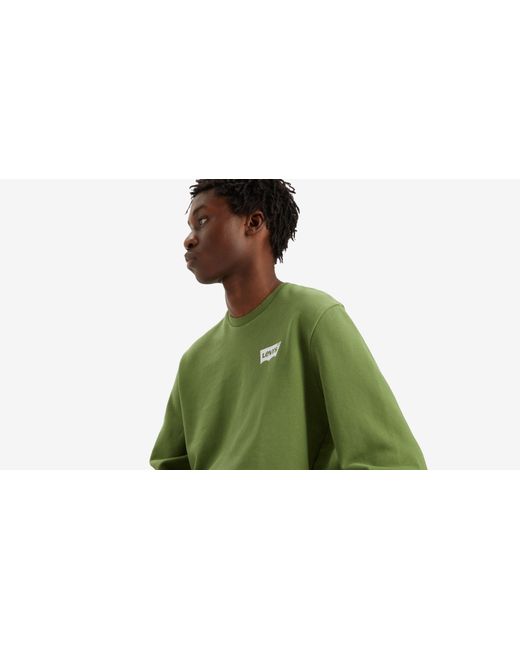 Sudadera estampada de cuello redondo y ajuste estándar Levi's de hombre de color Green