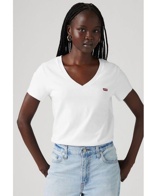Levi's Het Perfect T Shirt V Hals in het Black