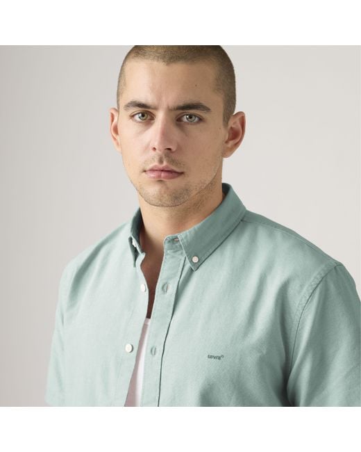 Levi's Green Short Sleeve Authentic Button Down Lightweight Shirt for men