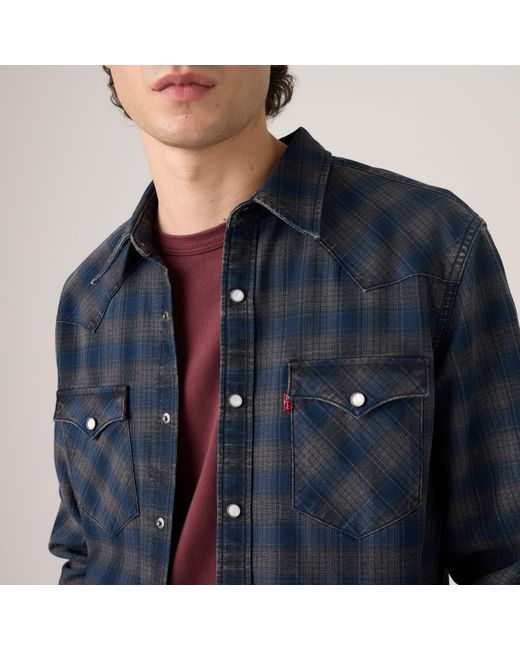 Levi's Blue Barstow Standard Fit Western Shirt for men