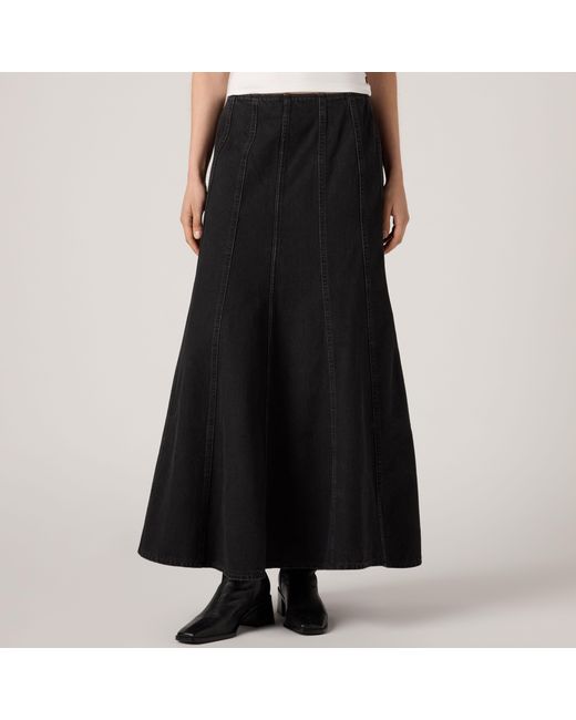 Levi's White Seamed Flare Skirt