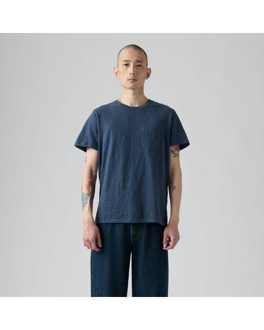 Levi's Classic T Shirt Met Zak in het Blue voor heren