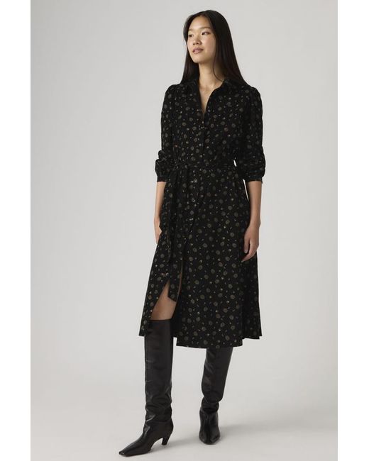 Levi's Black Journey Long Sleeve Corduroy Dress