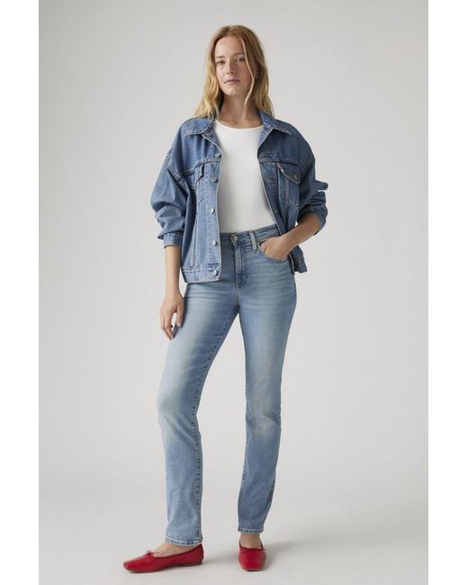 Levi's Blue 724 High Rise Straight Jeans