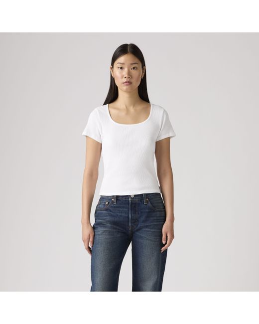 Levi's White Essential Square Neck Tee