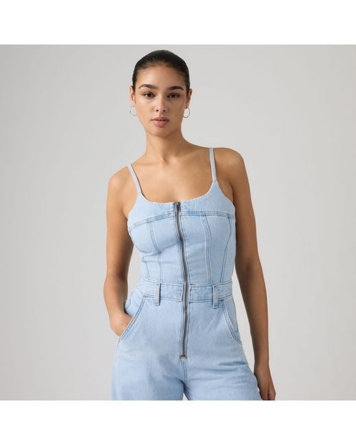 Levi's Blue Bustier Lightweight Jumpsuit