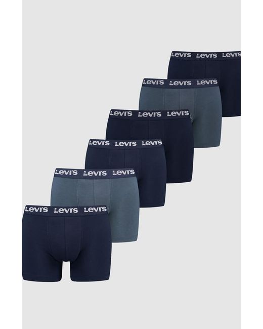 Repeat Logo Boxer Brief 6 Pack Levi's de hombre de color Blue