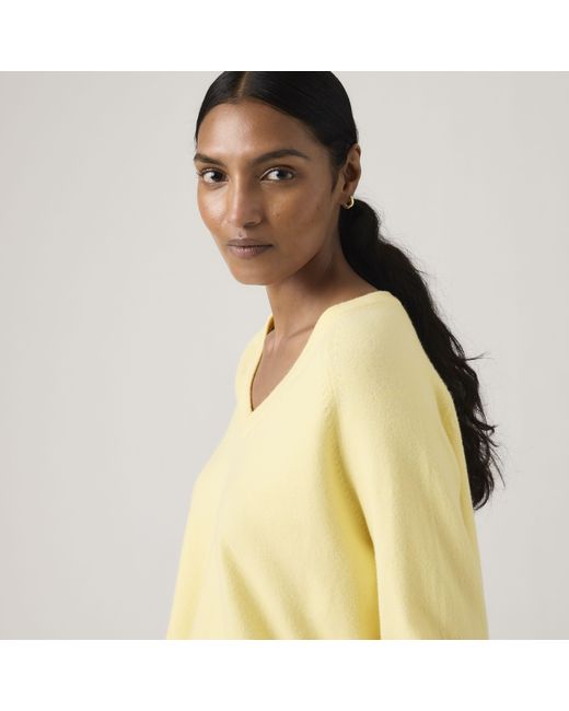 Levi's Yellow Supersoft V Neck Pullover Sweater