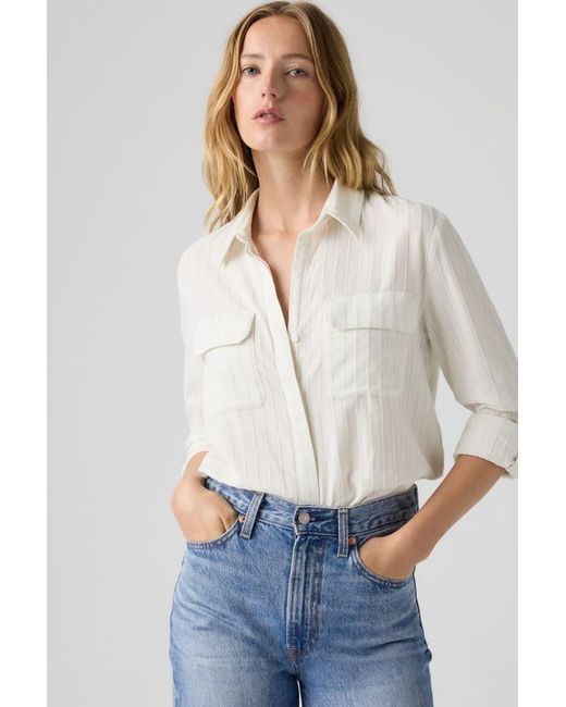 Levi's White Elaine Utility Shirt