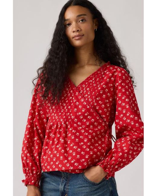 Soleil Wrap Blouse Levi's de color Red