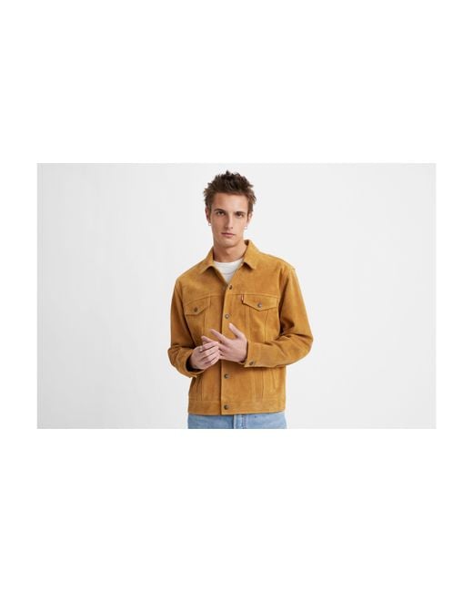 Levi's Highland Suede Trucker Jacket in het Black voor heren