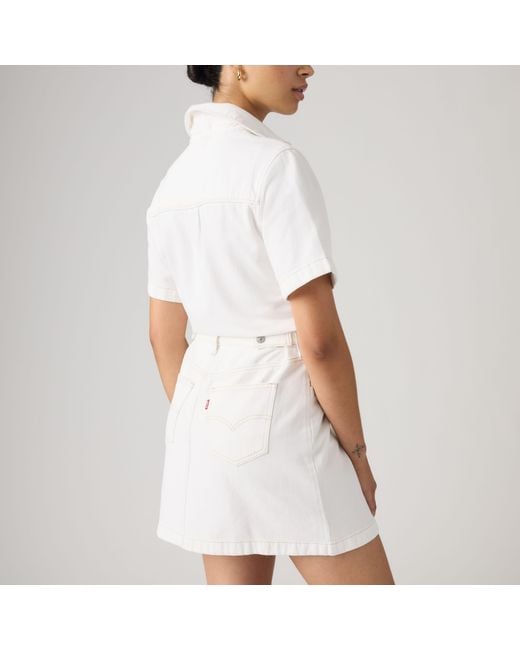 Levi's White Short Sleeve Logan Western Lightweight Dress