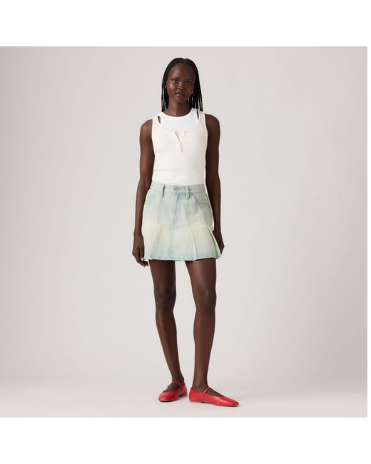 Levi's Natural Pleated Mini Skirt