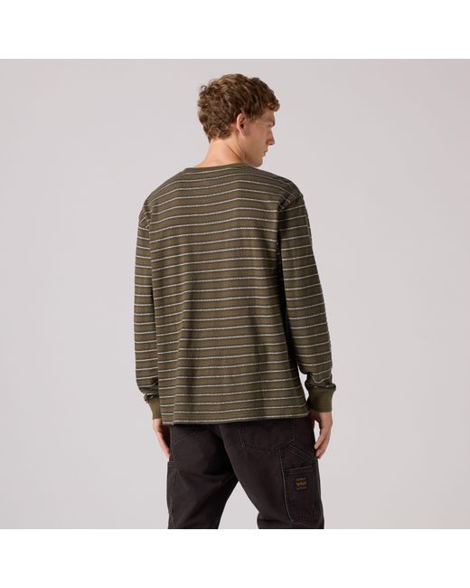Levi's Long Sleeve Graphic Authentic Tee in het Brown voor heren