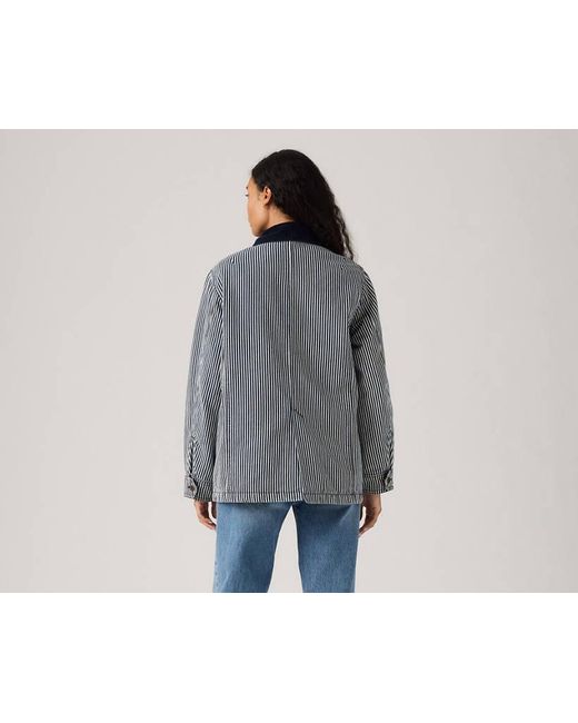 Levi's Bree Barn Gestreepte Jas in het Gray
