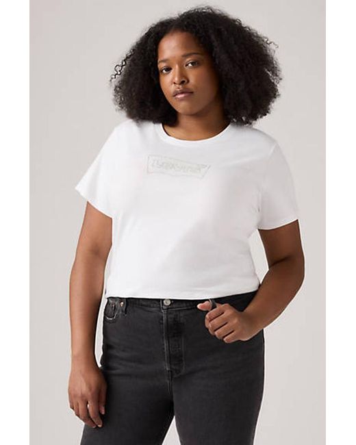 T Shirt Con Logo Perfect (Taglie Forti) di Levi's in White