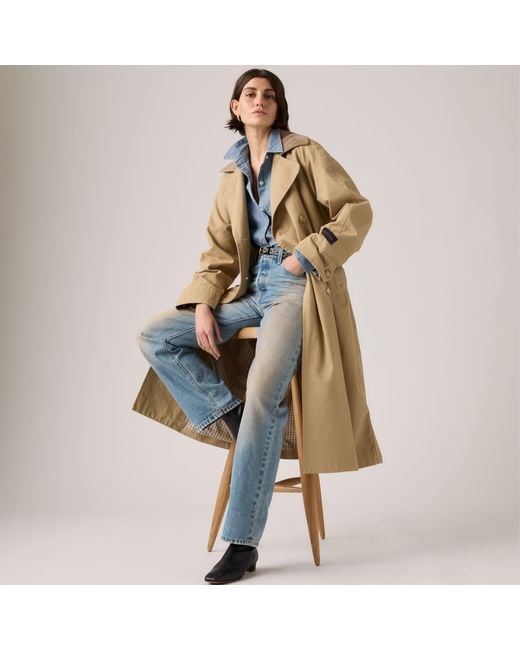 Levi's Natural Bree Classic Long Trench Coat