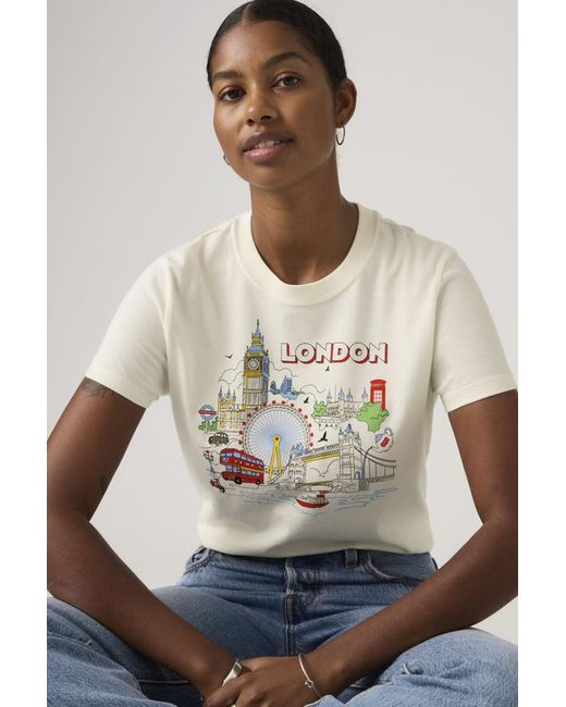 Levi's Favorite T Shirt Met Print in het Natural