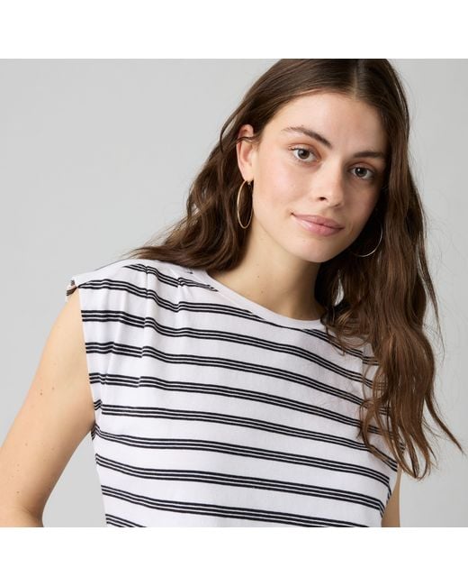 Levi's Gray Pleated Muscle Tank Top