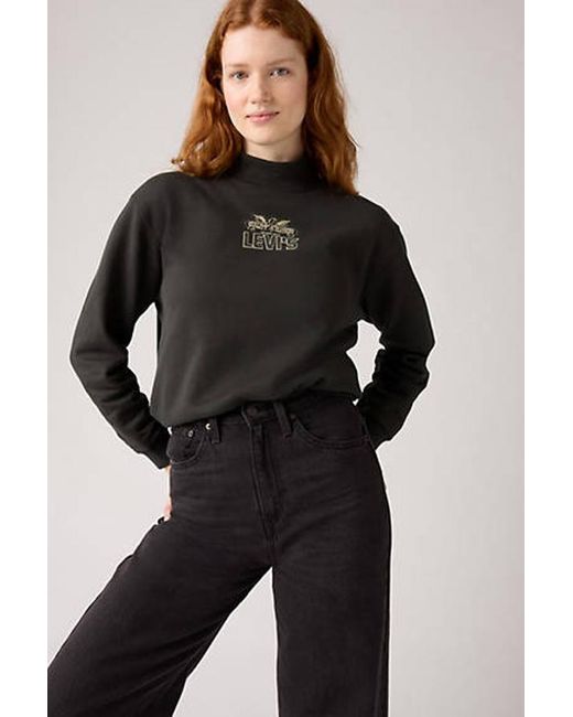 Levi's Black Collins Sweatshirt Mit Mockneck Und Grafik