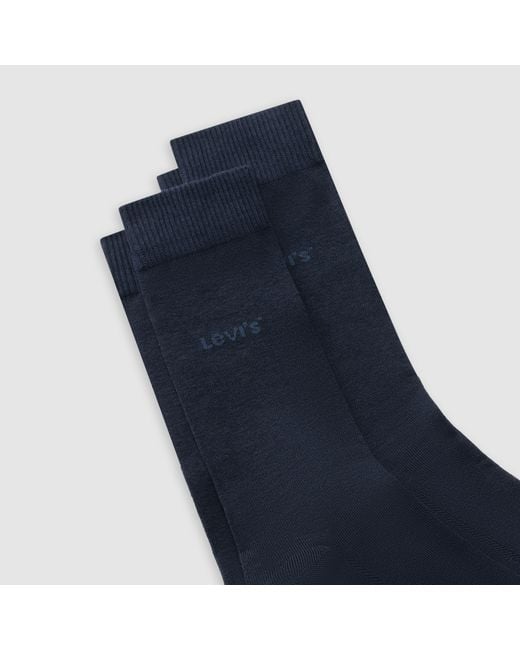 Levi's Blue Mid Cut Batwing Logo Socks 3 Pack