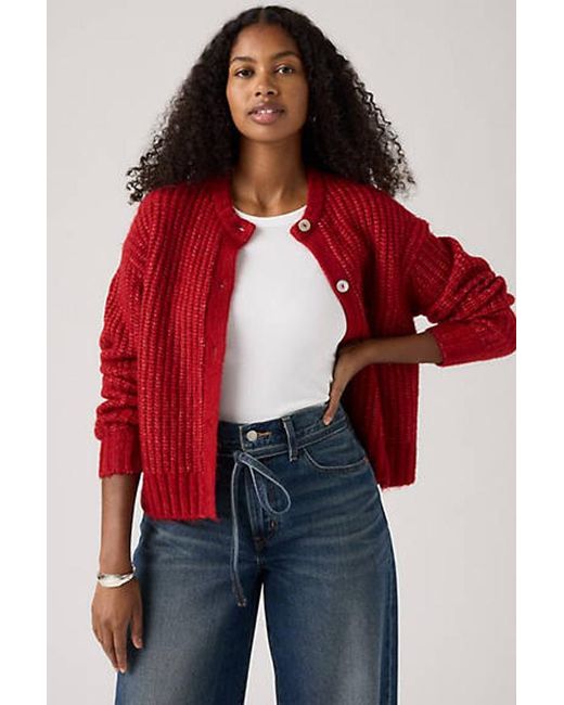 Levi's Red Luna Shell Button Cardigan