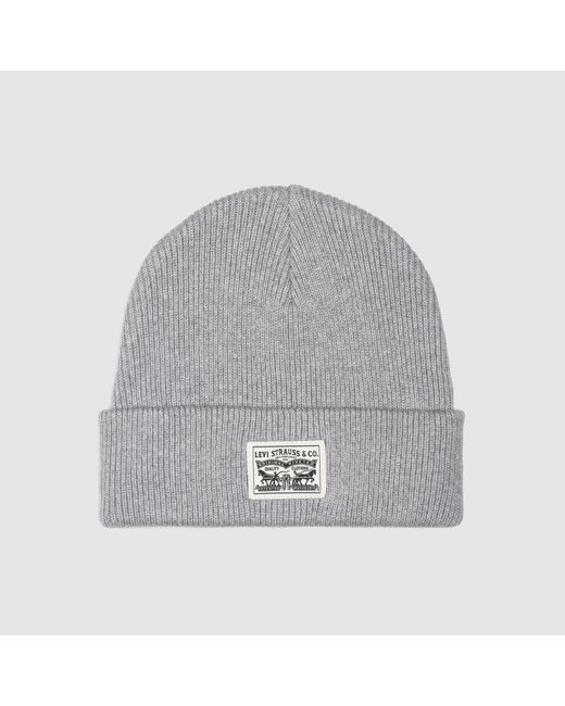 Levi's Gray Backpatch Beanie for men