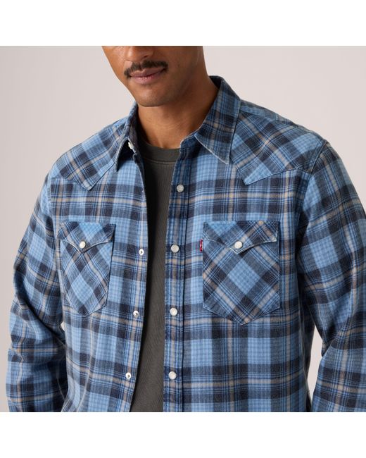 Levi's Blue Barstow Standard Fit Western Shirt for men