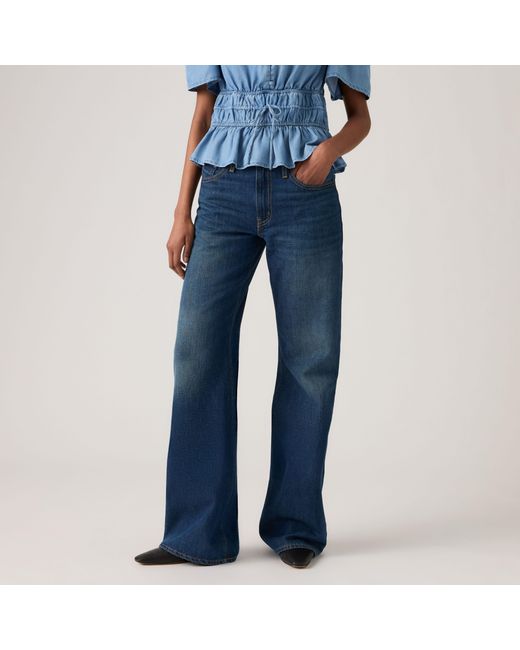 Levi's Blue Middy Loose Boot Jeans