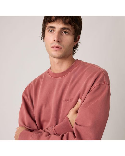 Levi's Red Authentic Crewneck Sweatshirt for men