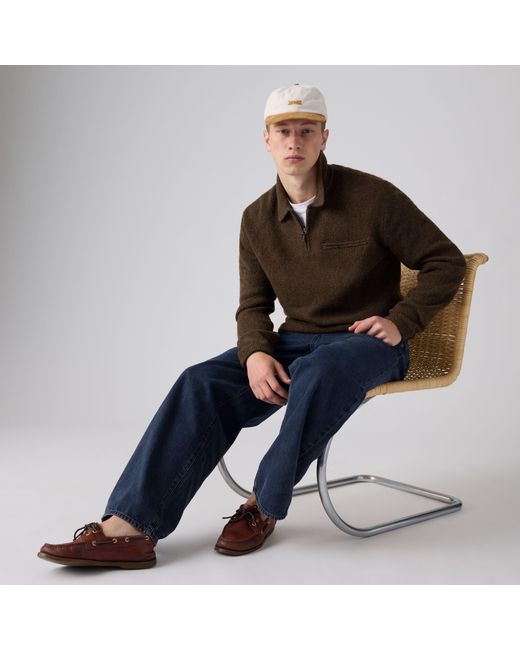 Levi's Brown Boulder Quarter Zip Sweater for men