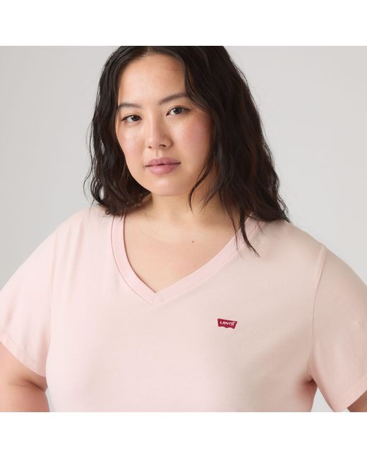 Levi's Pink V Neck Tee (Plus Size)