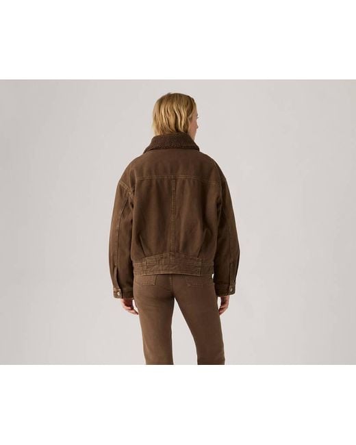 Giacca Bomber Sherpa di Levi's in Brown