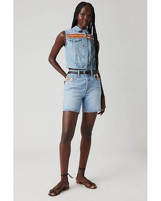 Levi's Blue 501 Mid Thigh Shorts