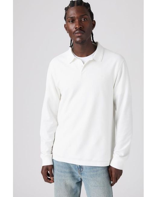Levi's White Long Sleeve Original Polo for men