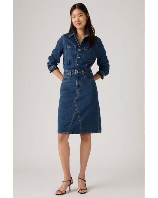 Levi's Blue A Line Western Dress
