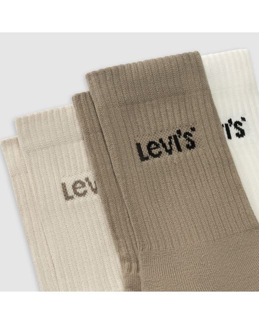 Regular Cut Socks 3 Pack Levi's de color Natural