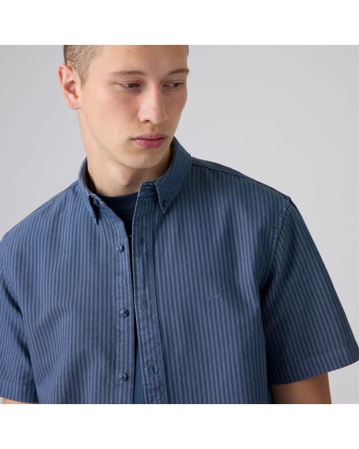 Levi's Blue Short Sleeve Authentic Button Down Lightweight Shirt for men