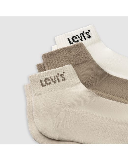Levi's Natural Mid Cut Socks 3 Pack