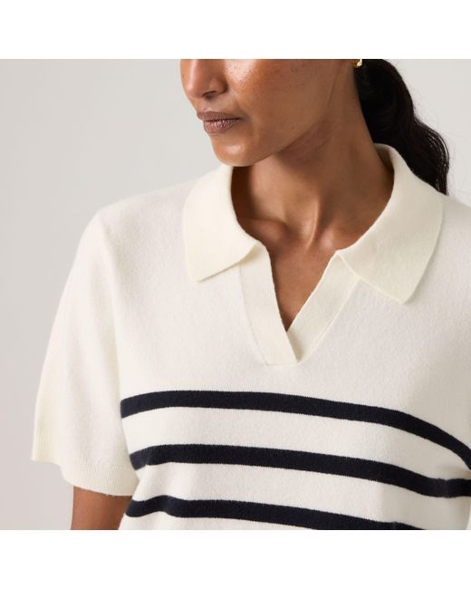 Levi's White Super Soft Polo Sweater