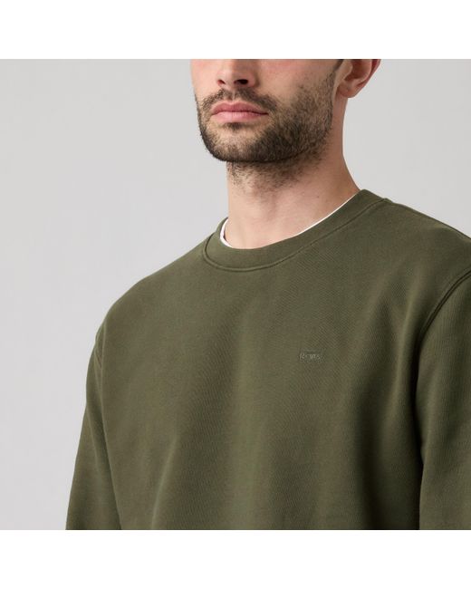 Levi's Green Original Housemark Crewneck Sweatshirt for men