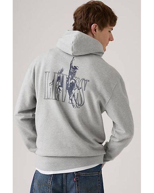 Felpa Con Cappuccio Comoda Con Stampa di Levi's in Gray da Uomo