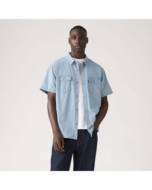 Levi's Black Short Sleeve Relaxed Fit Western Shirt for men